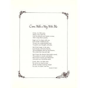Come, Walk a Way With Me Genelle M. Martin 1970s Poem Retro Kitsch Wall Art SF7